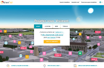 Page accueil Bien’ici.