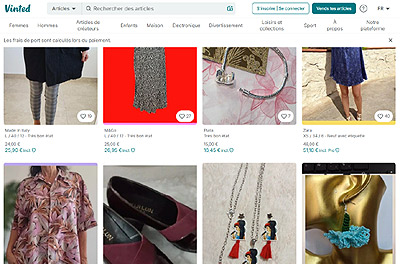 Page accueil Vinted.