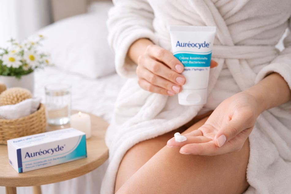 Application crème auréocyde
