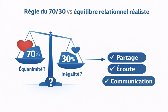 Schéma de la règle du 70/30.
