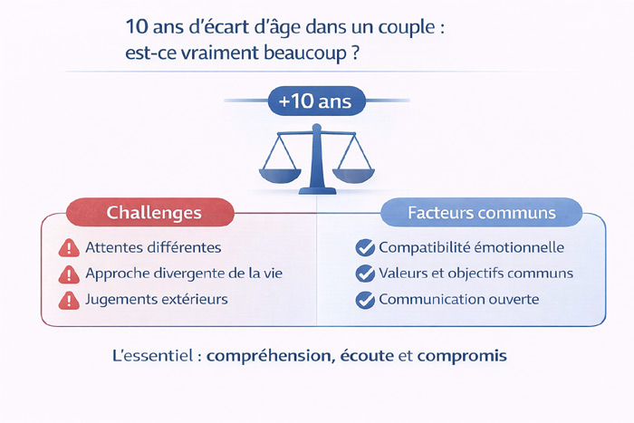 Illustration avec 10 ans d'écart d’âge dans le couple.