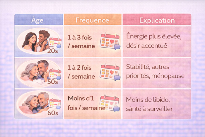 Comment la fréquence des rapports évolue-t-elle avec l’âge ?