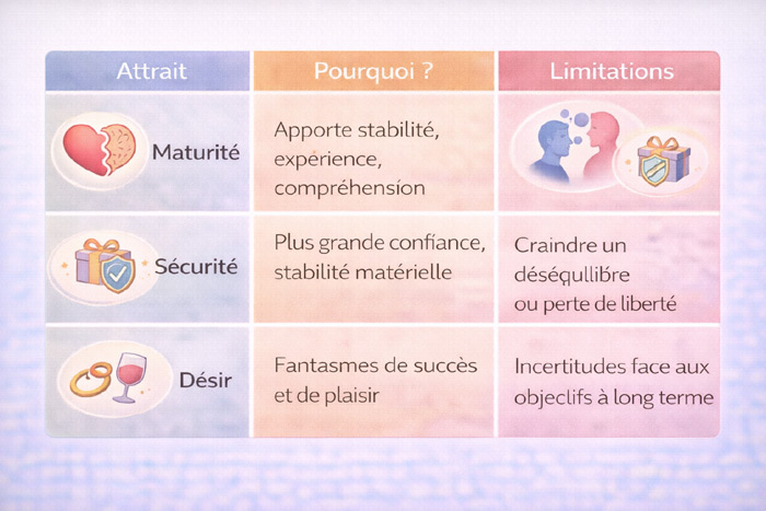 Les facteurs émotionnels qui attirent les hommes vers les femmes plus âgées.
