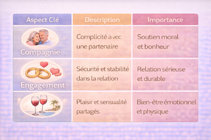 Être en couple avec un homme de 65 ans.