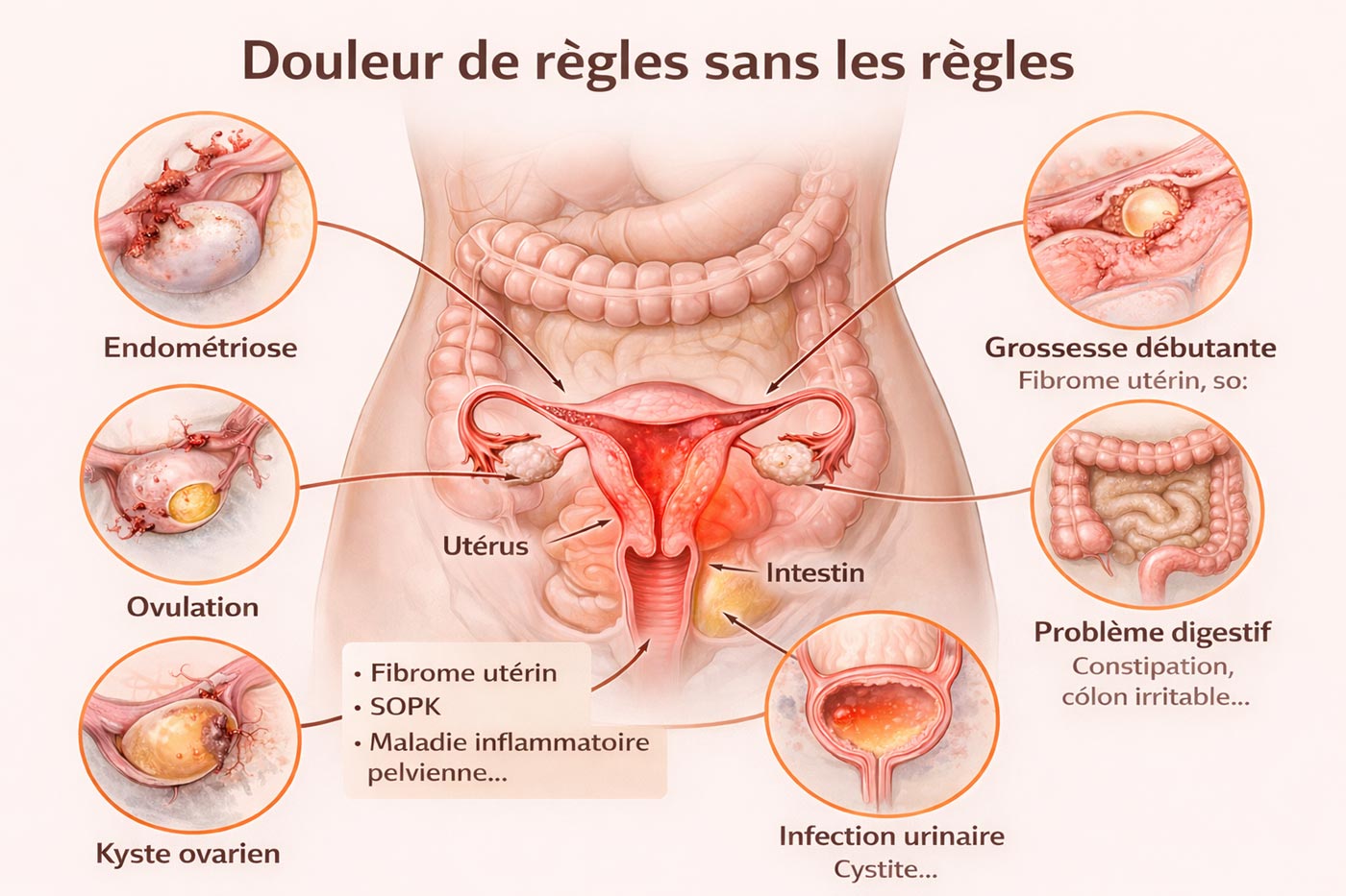 Douleur règles (Schéma médical)